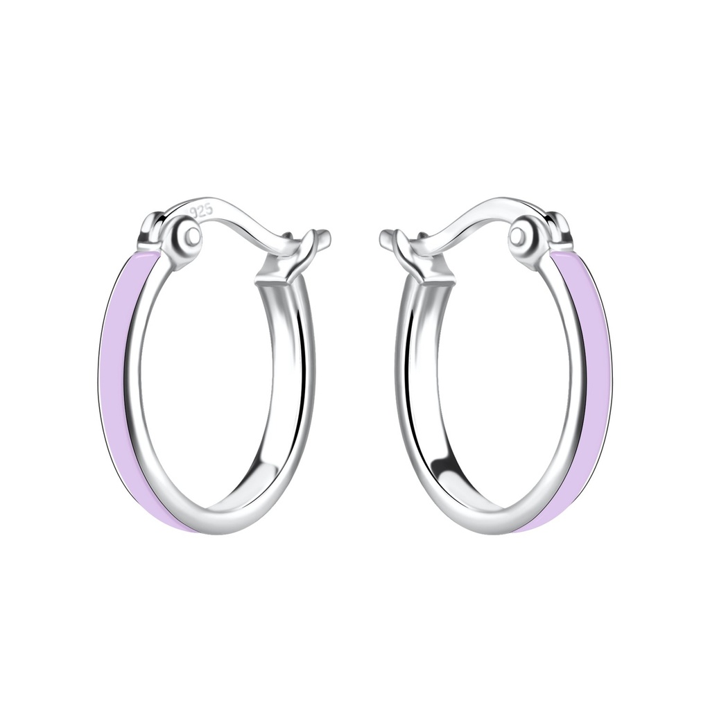 [10021904] Créoles fermoir français en argent 14 mm