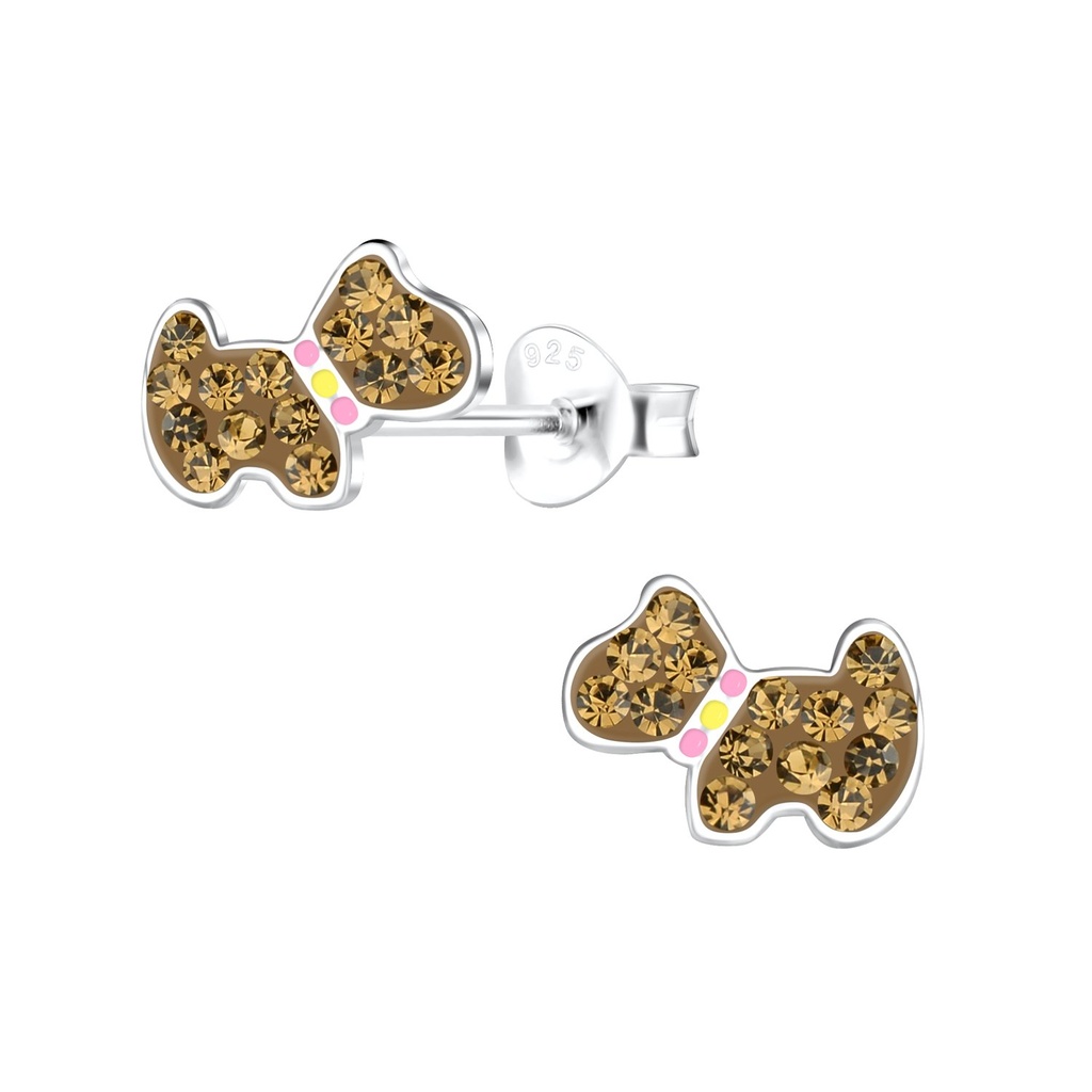 Puces d'oreilles chien en argent