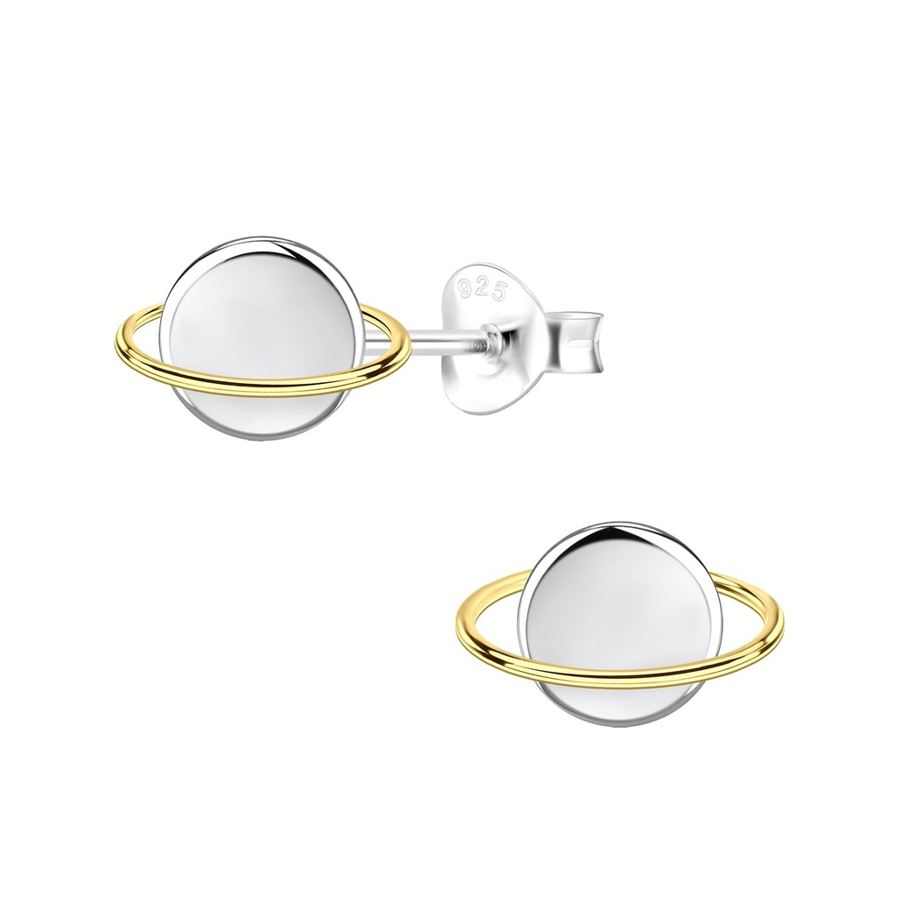 Puces d'oreilles Saturne en argent