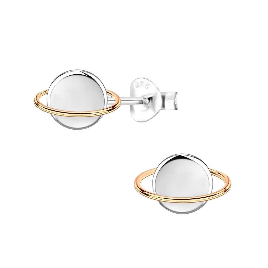 Puces d'oreilles Saturne en argent