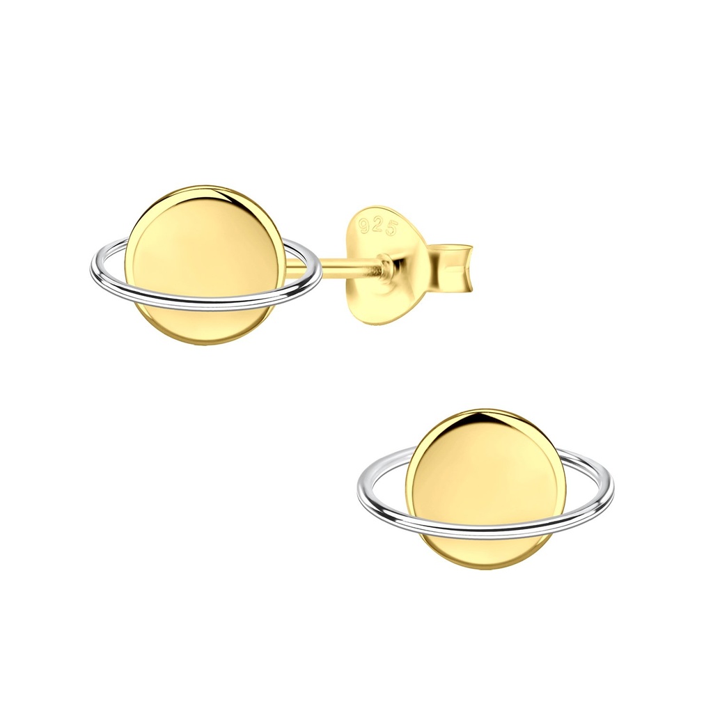 Puces d'oreilles Saturne en argent