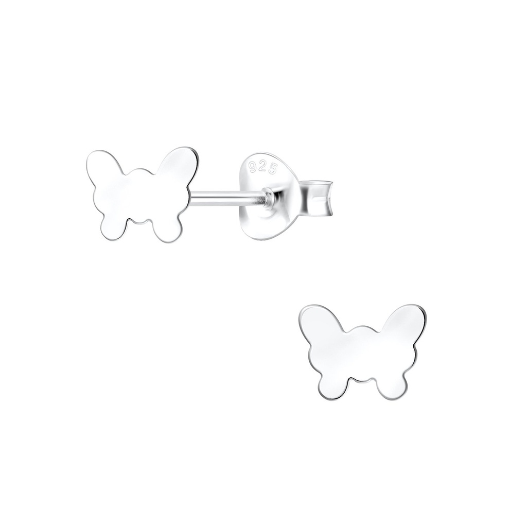 Puces d'oreilles papillon en argent