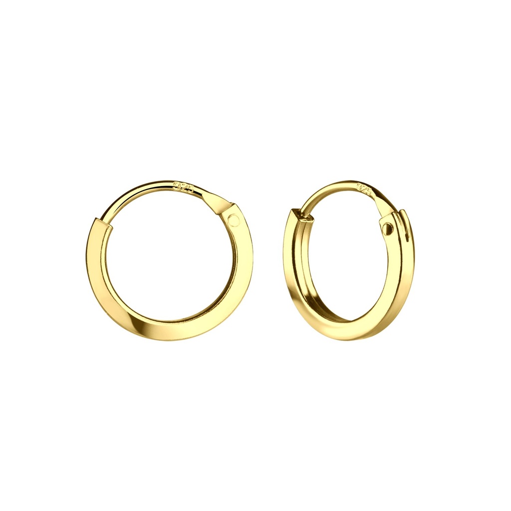 [10010732] 12mm Silver Square Tube Hoop Earrings