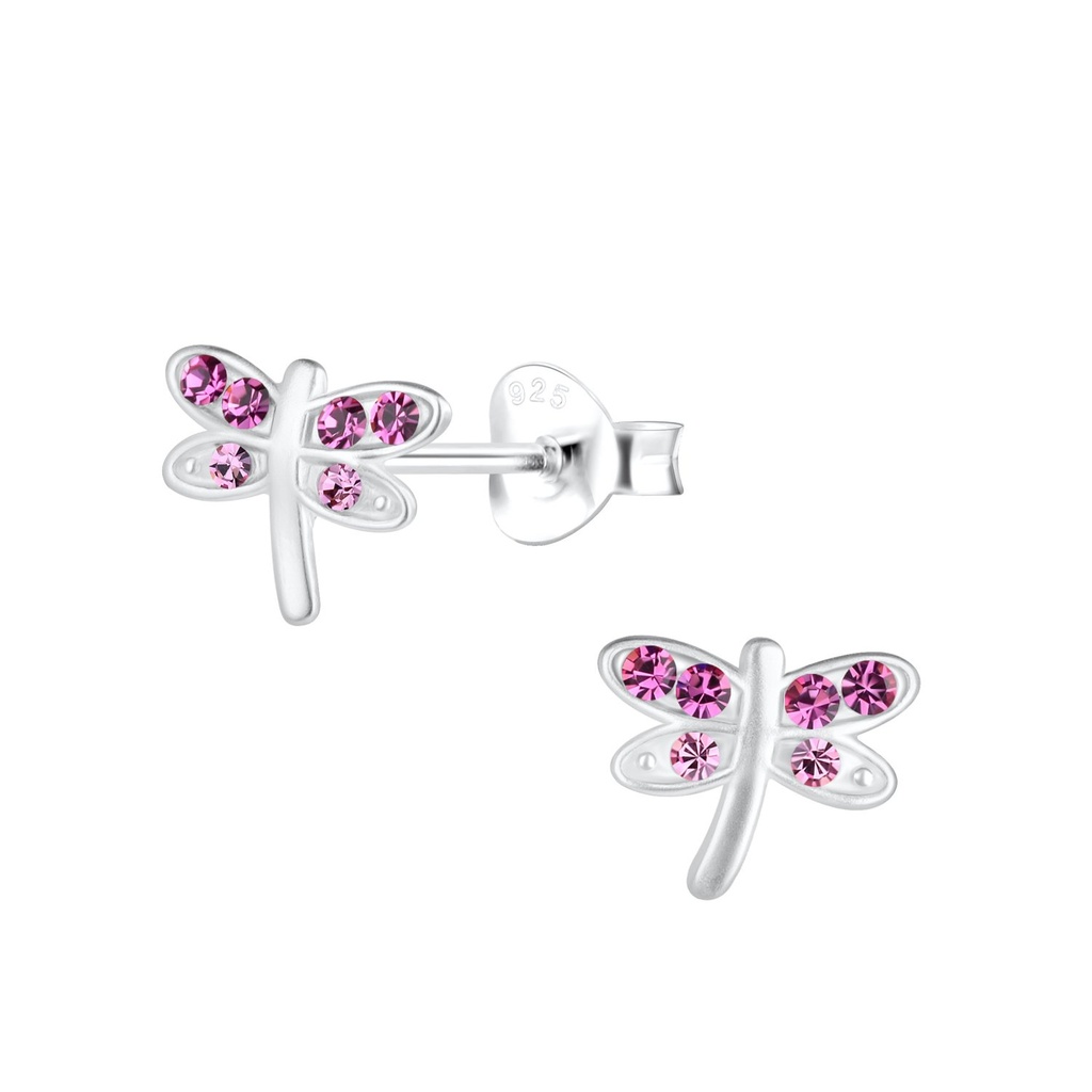 Silver Dragonfly Stud Earrings