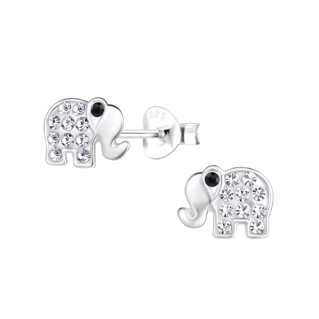 [10024074] Silver Elephant Stud Earrings