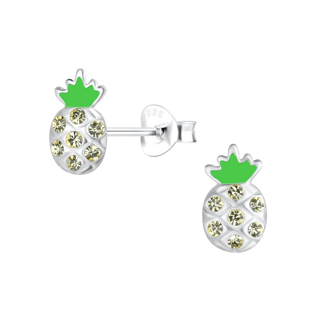 Silver Pineapple Stud Earrings