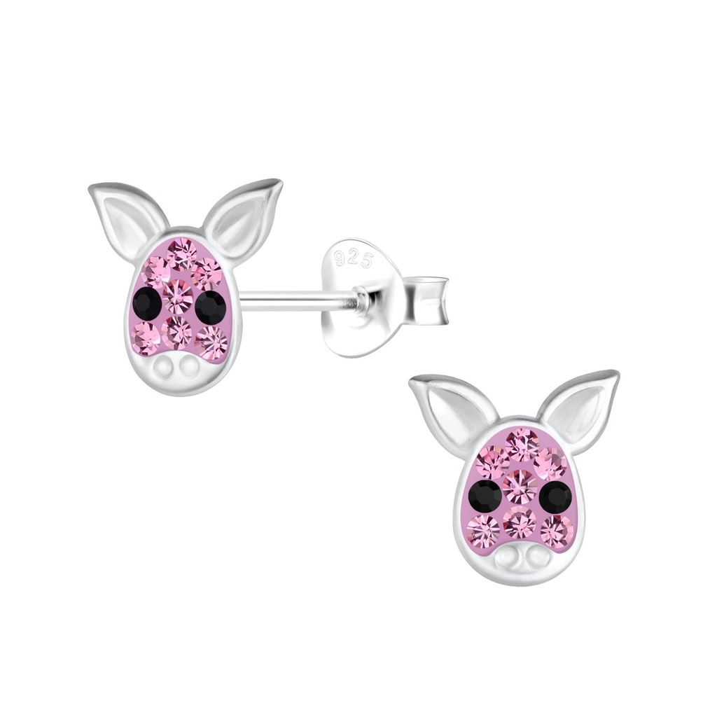 Puces d'oreilles cochon en argent
