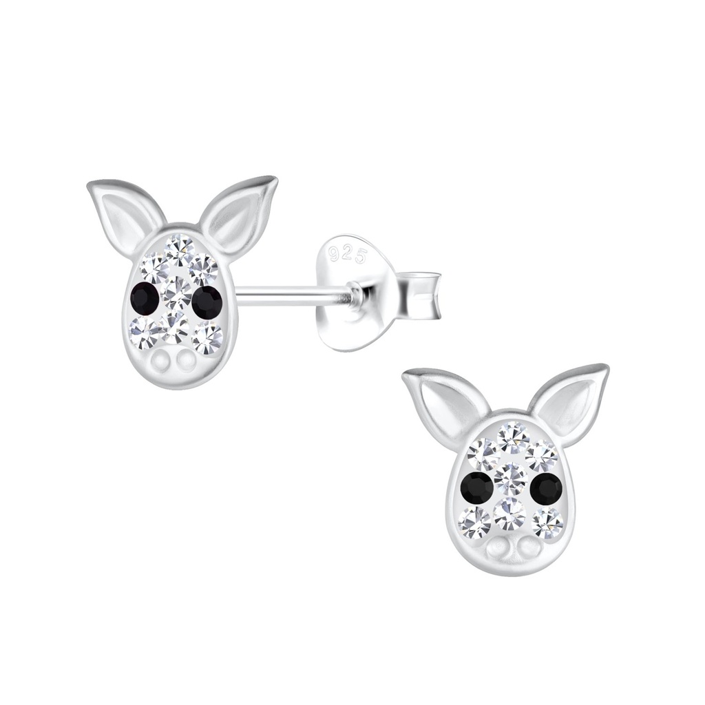 Puces d'oreilles cochon en argent