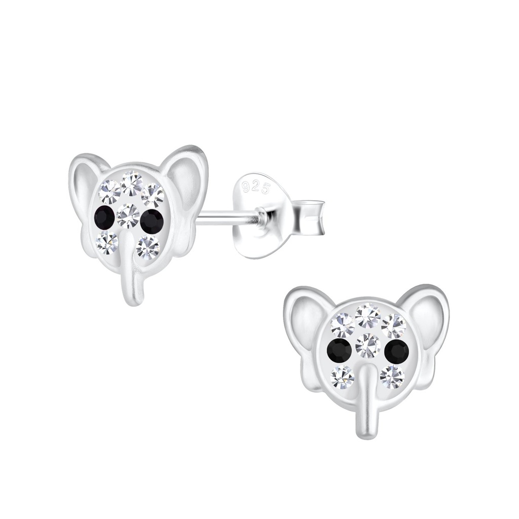 Silver Elephant Stud Earrings