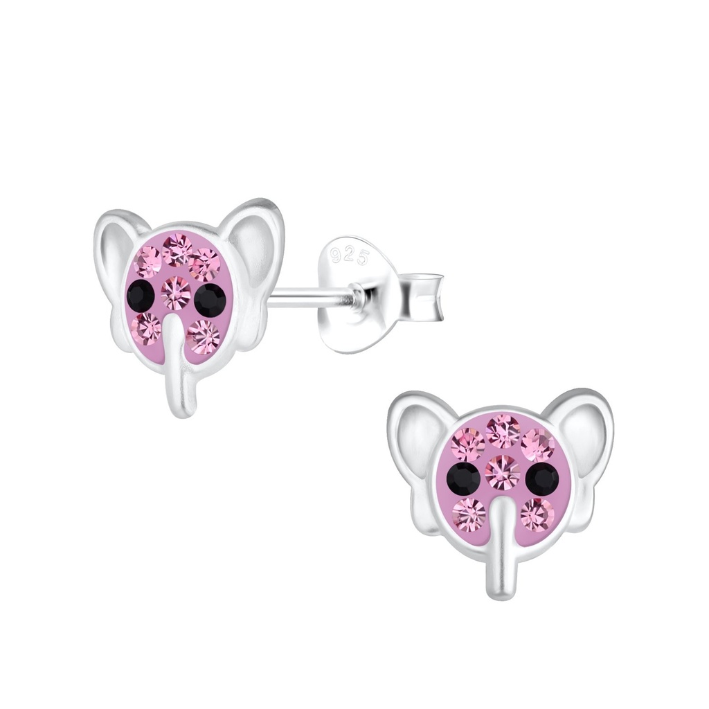 Silver Elephant Stud Earrings
