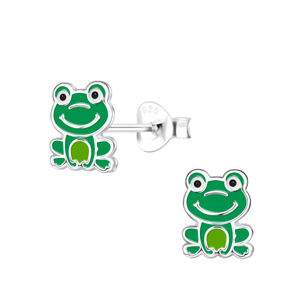 Puces d'oreilles grenouille en argent