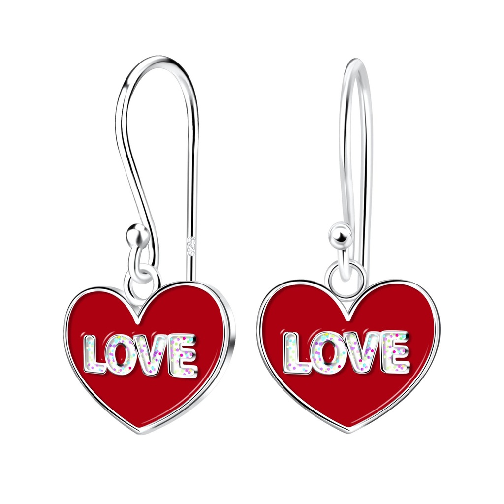 [10023265] Boucles d'oreilles cœur amour en argent