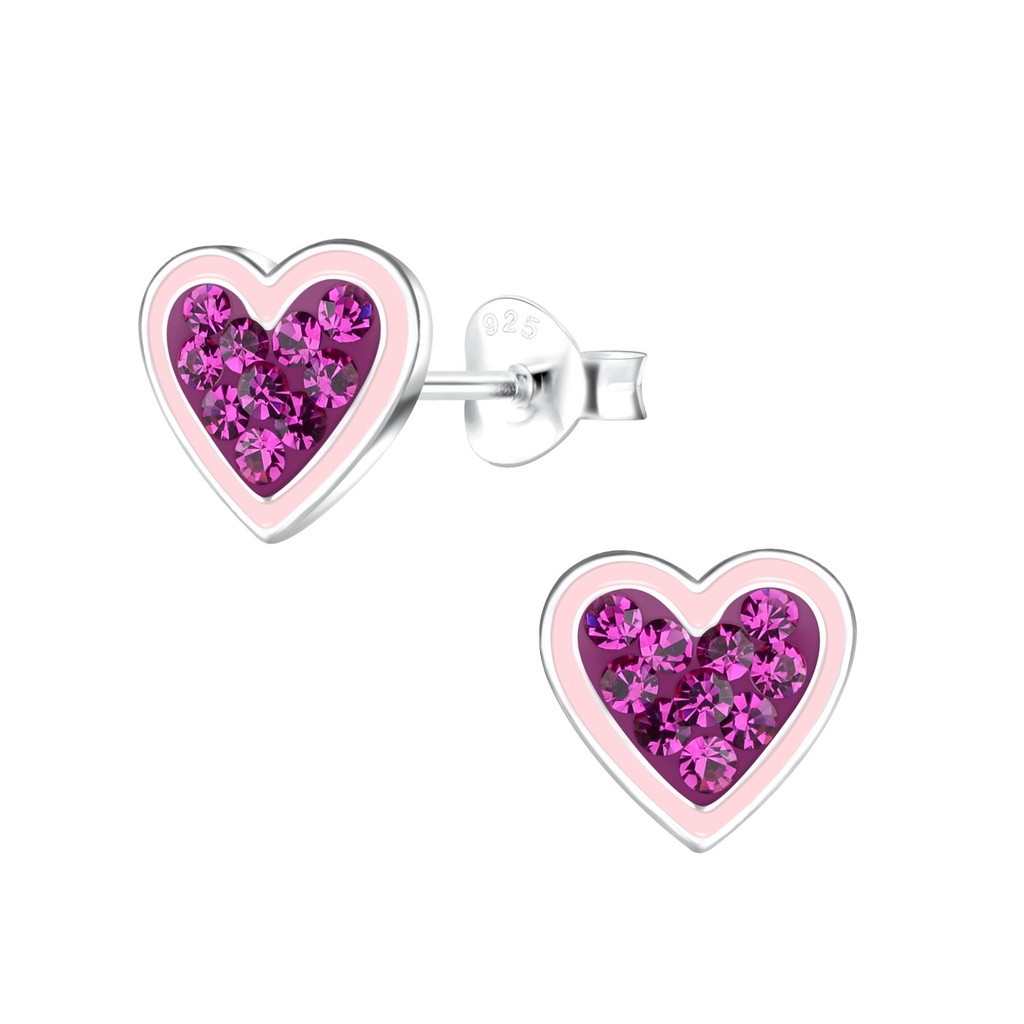 [10022754] Silver Heart Stud Earrings