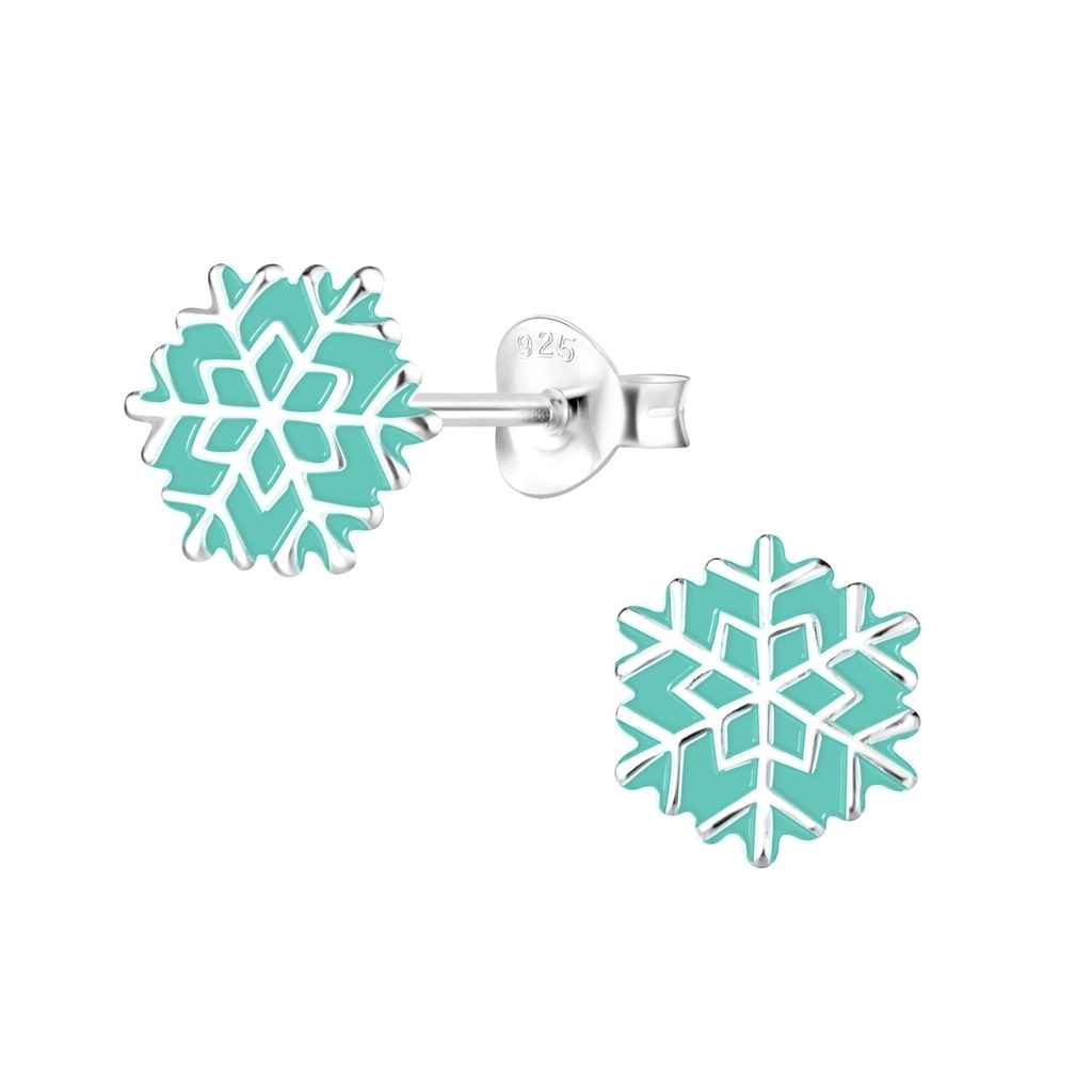 [10013802] Silver Snowflake Stud Earrings