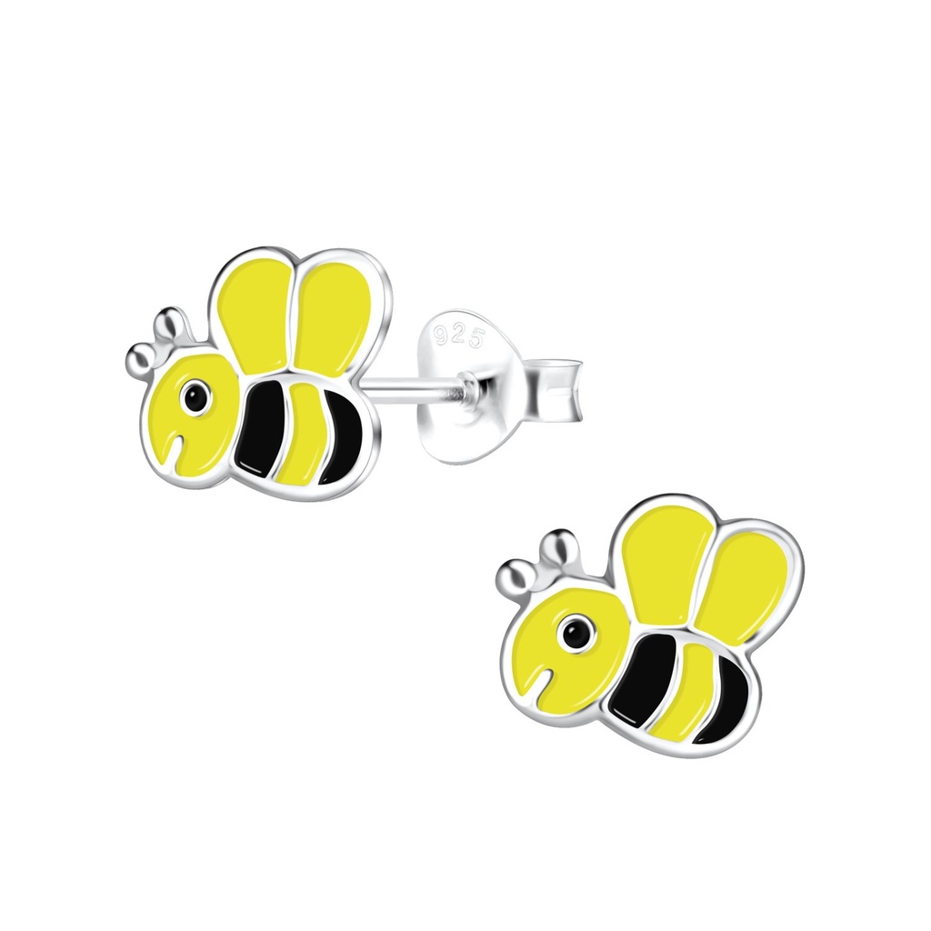 Puces d'oreilles abeille en argent