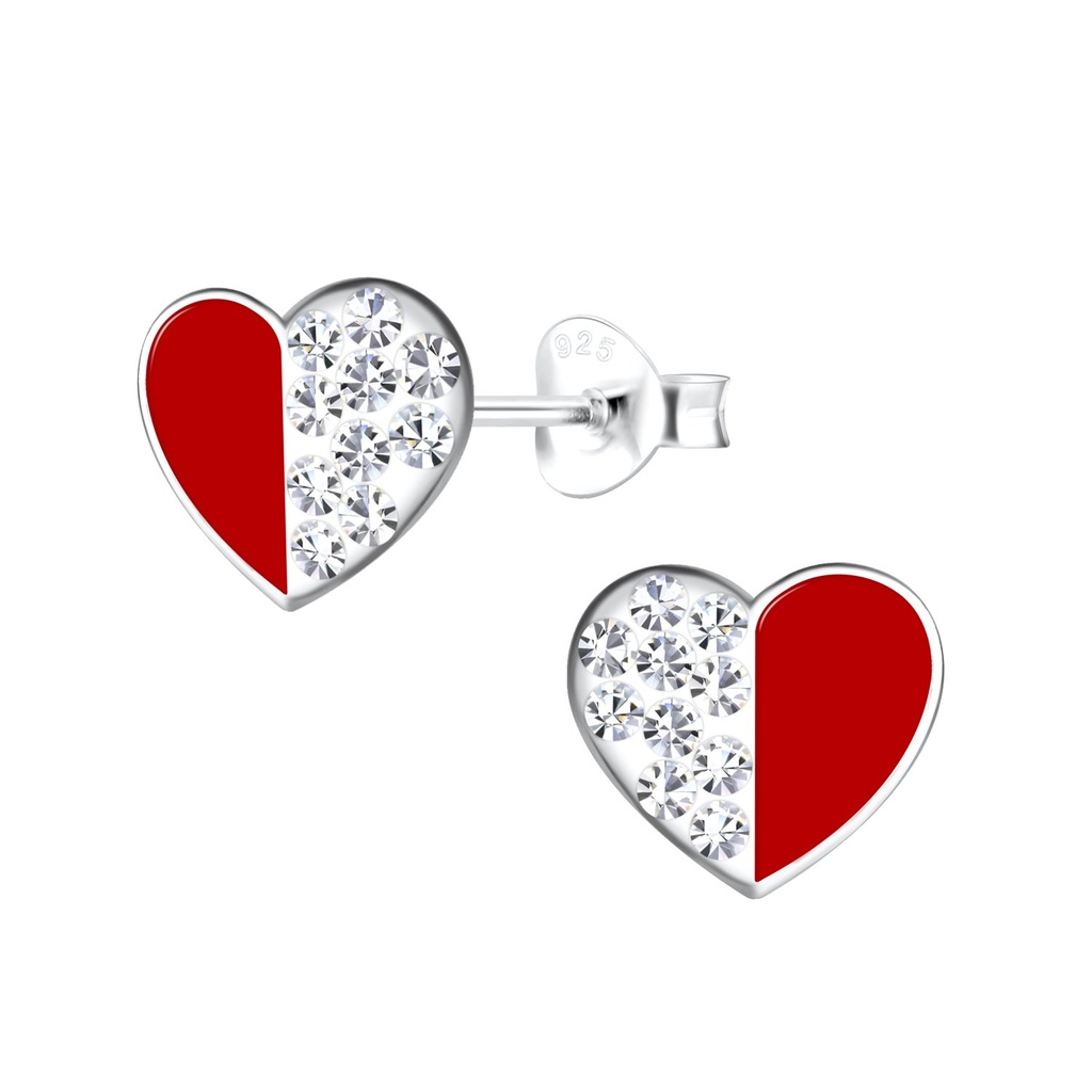 Silver Heart Stud Earrings