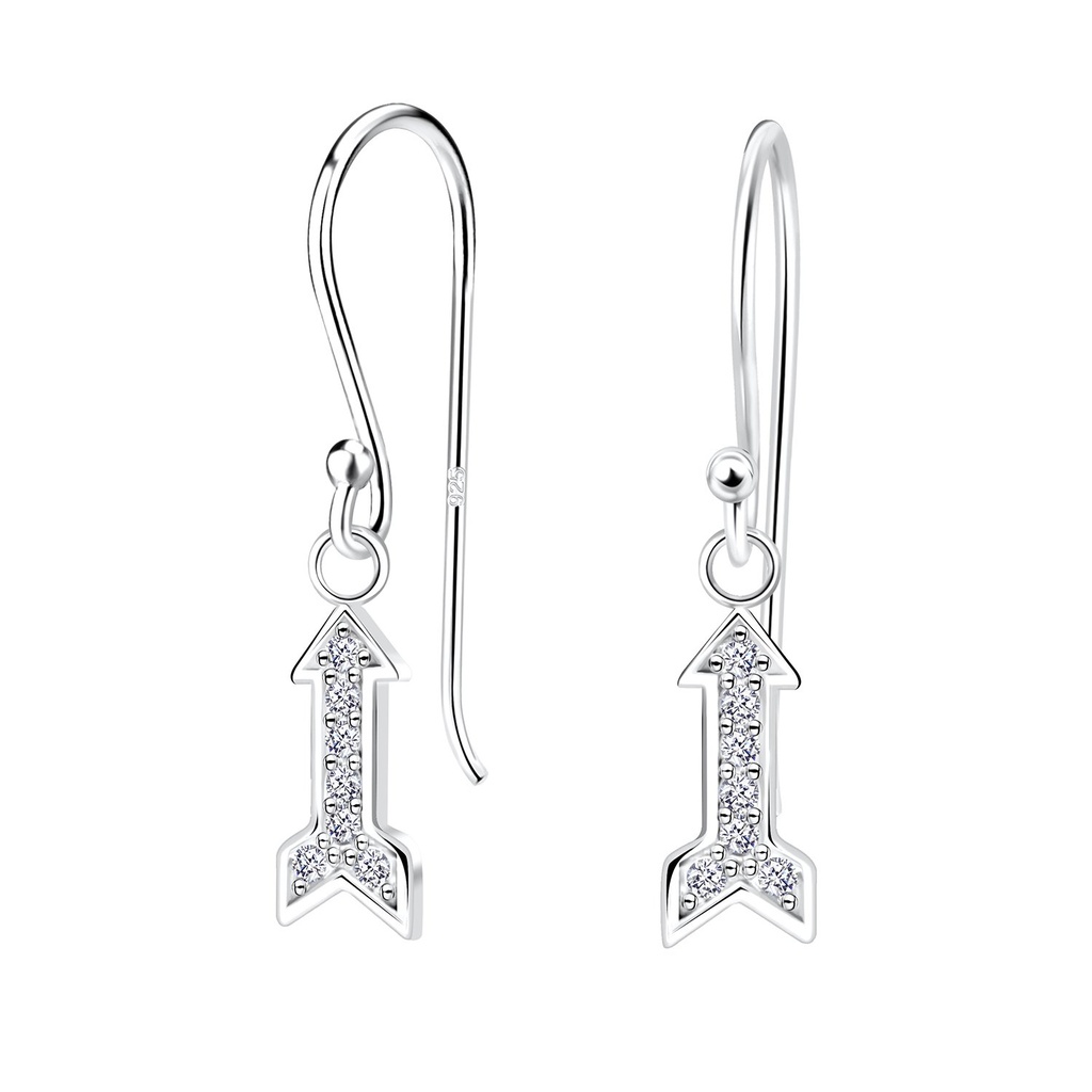 Silver Arrow Cubic Zirconia Earrings