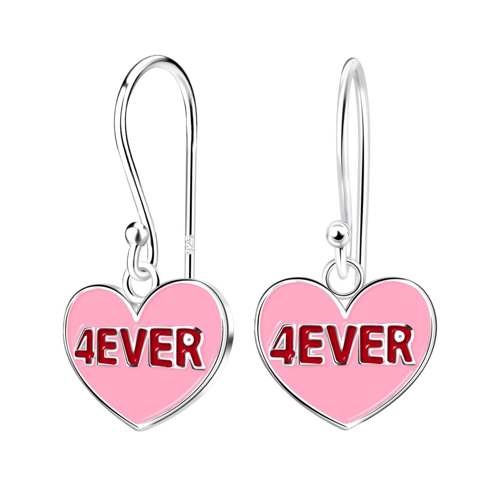 Boucles d'oreilles cœur 4Ever en argent