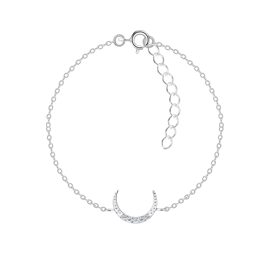 Silver Crescent Moon Bracelet