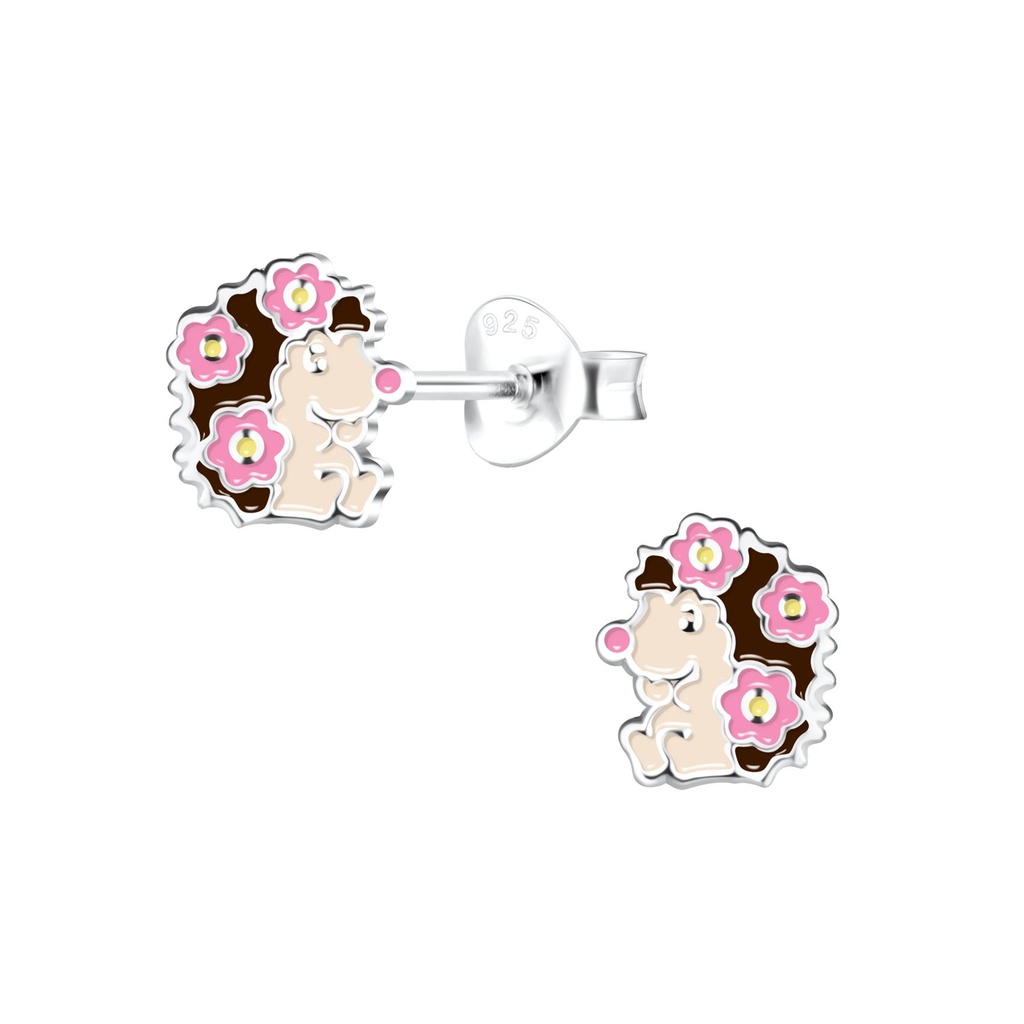 Silver Hedgehog Stud Earrings