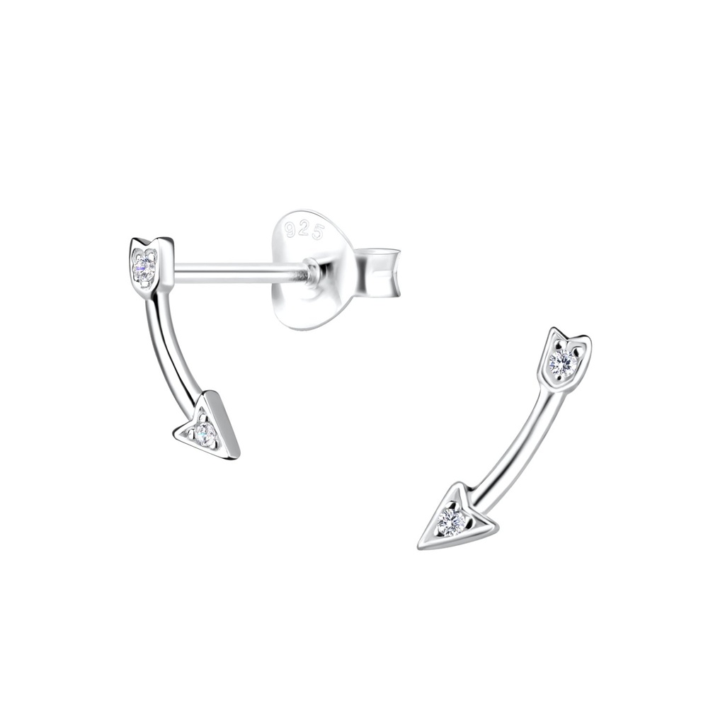 [10022812] Puces d'oreilles flèche en argent