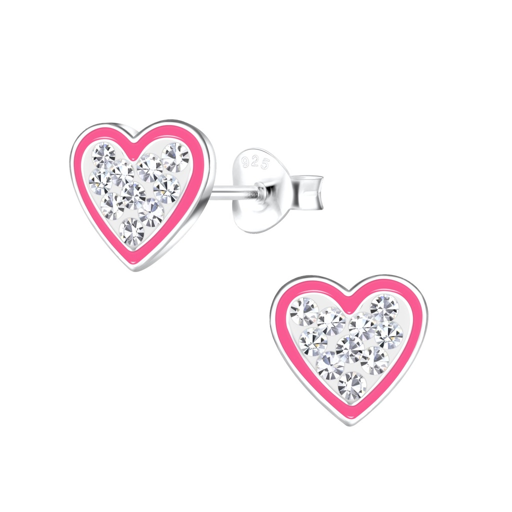 Puces d'oreilles cœur en argent