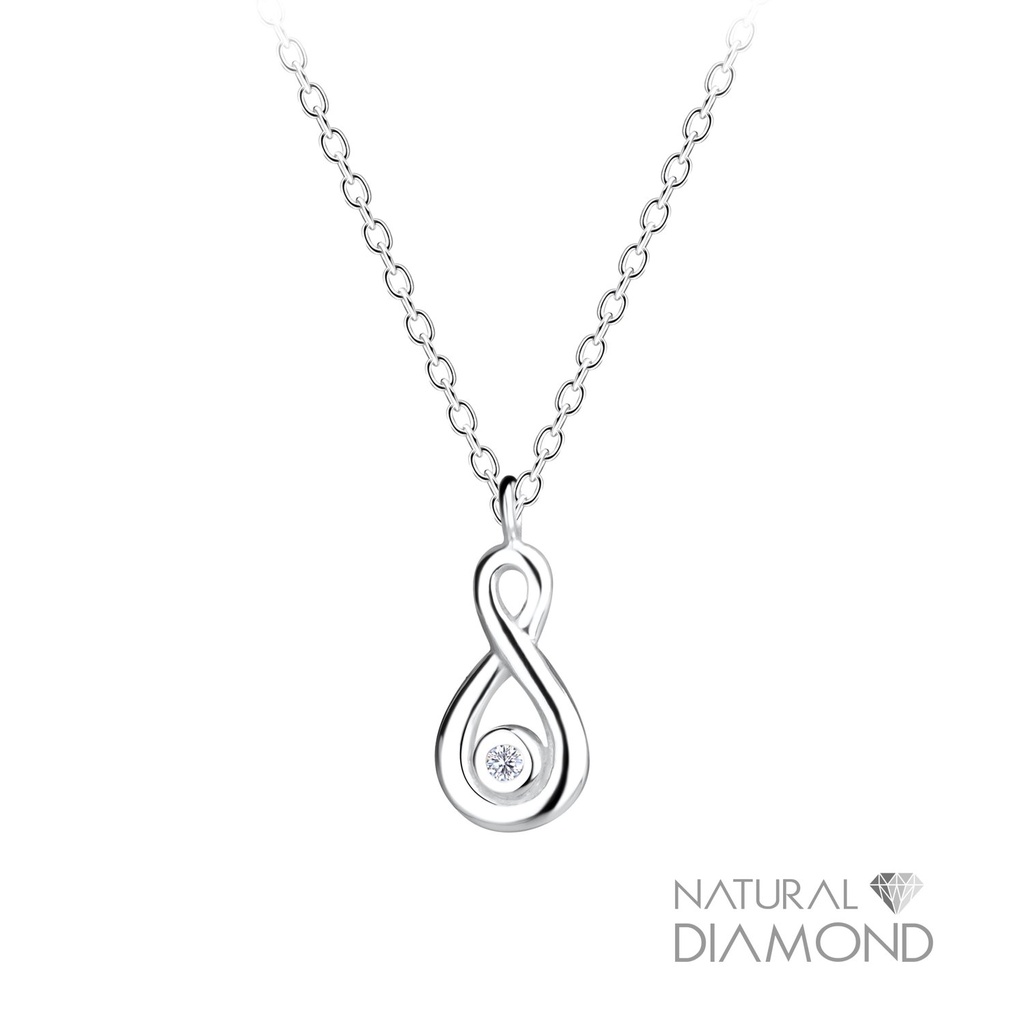 [10020982] Collier infini en argent avec diamant naturel