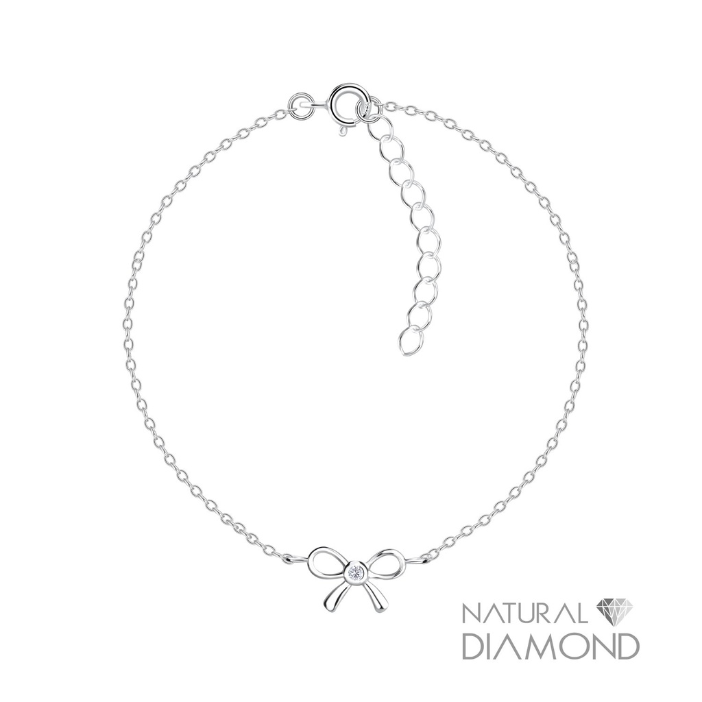 Bracelet nœud en argent avec diamant