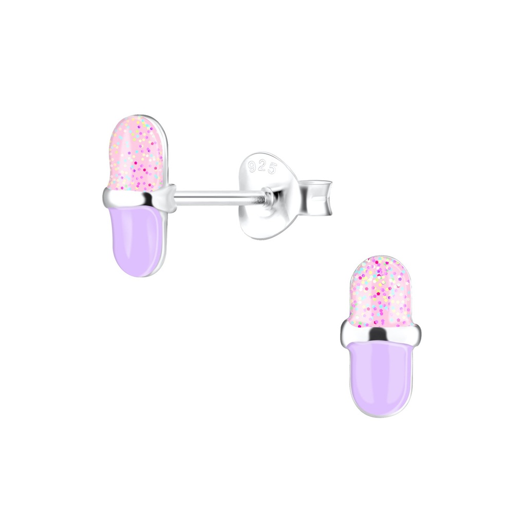 Silver Microphone Stud Earrings