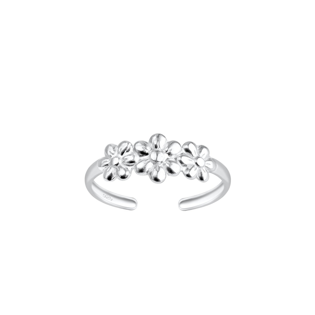 Bague d'orteil fleur en argent