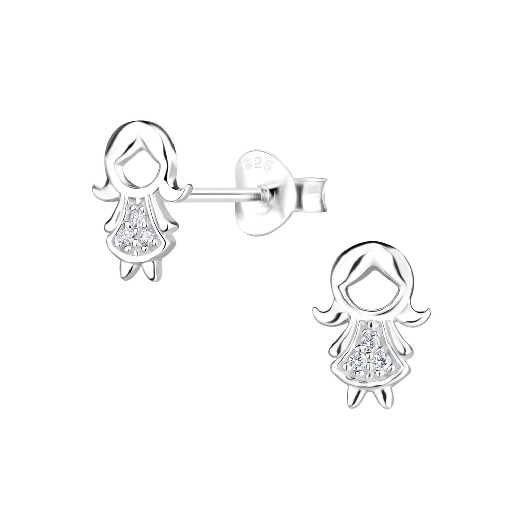 Puces d'oreilles fille en argent