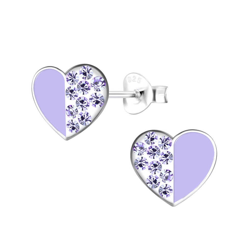 Silver Heart Stud Earrings