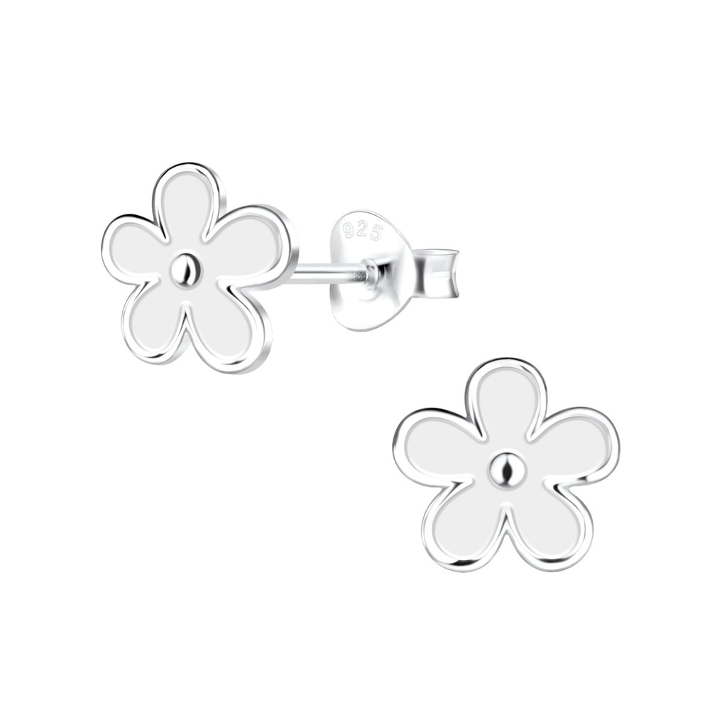 Silver Flower Stud Earrings