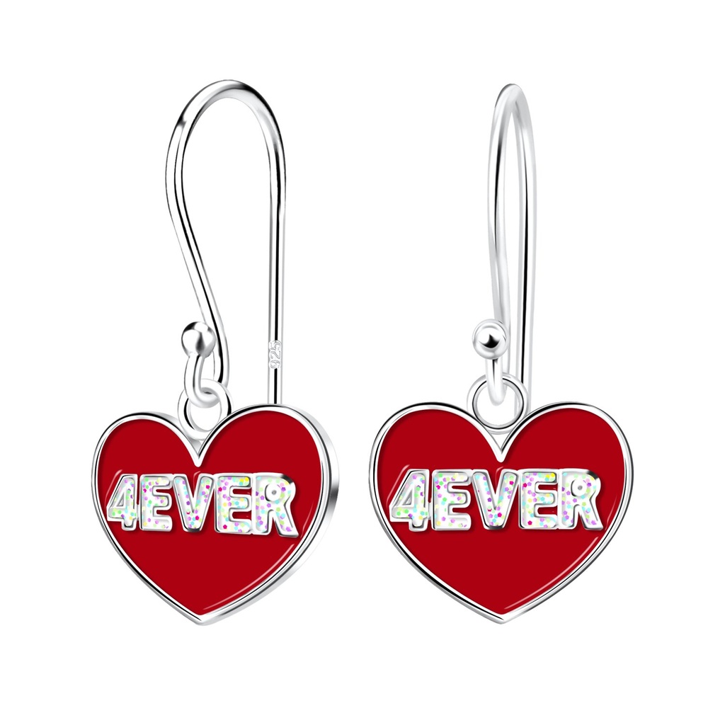 [10023275] Silver 4Ever Heart Earrings