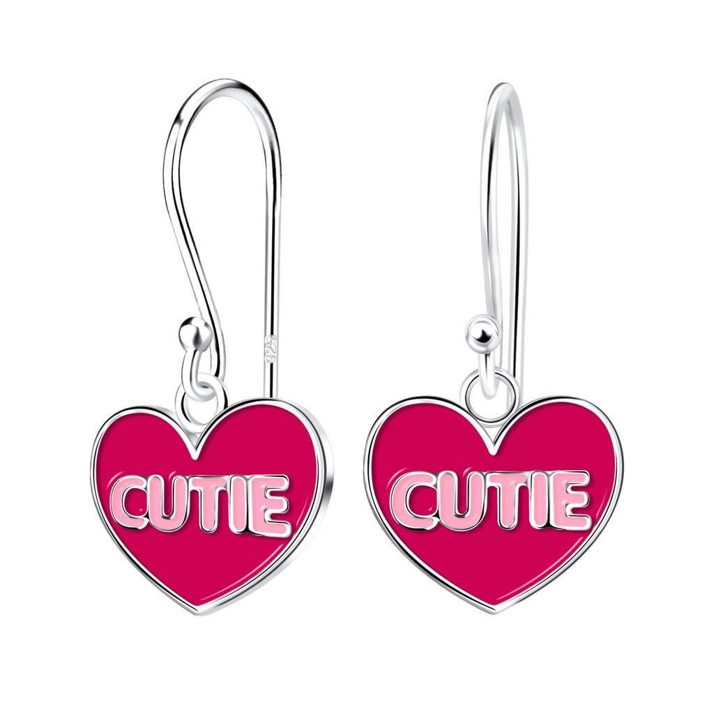 Boucles d'oreilles cœur mignon en argent