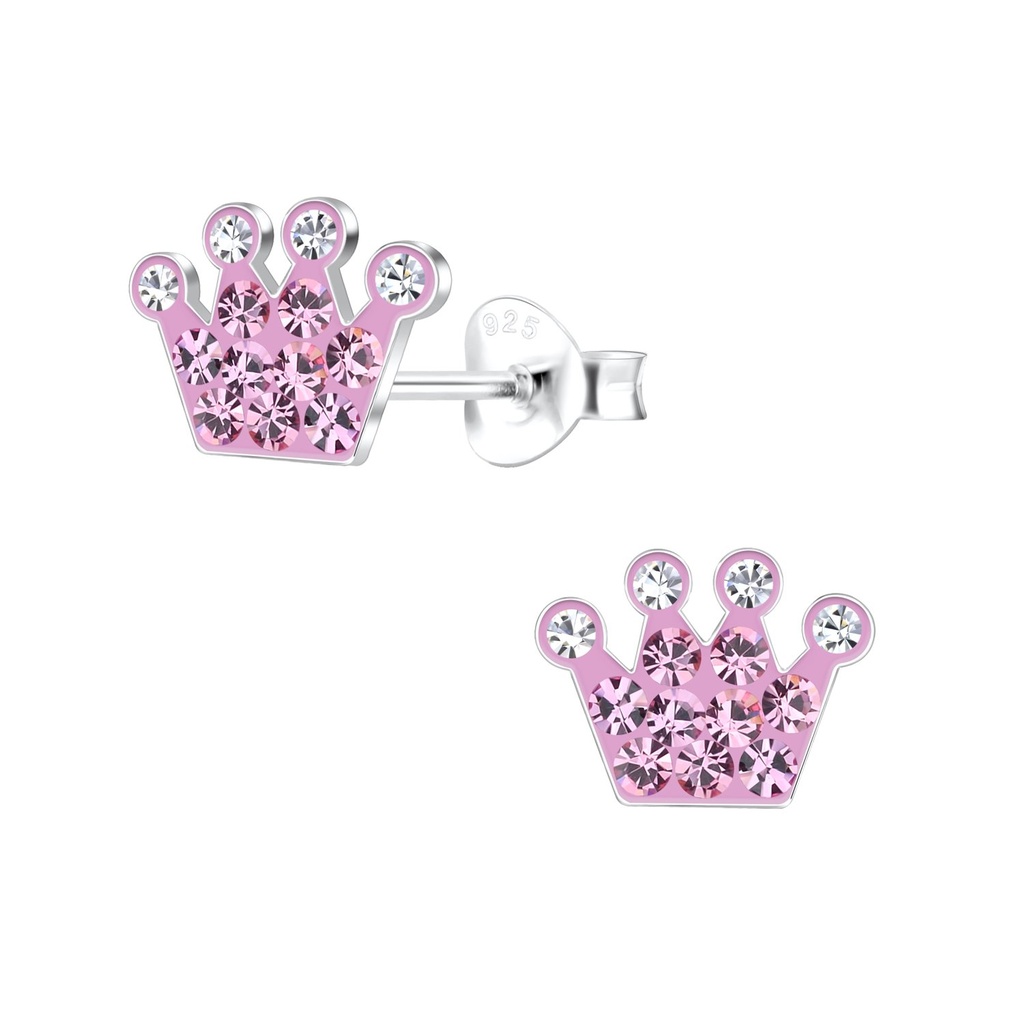 Puces d'oreilles couronne en argent