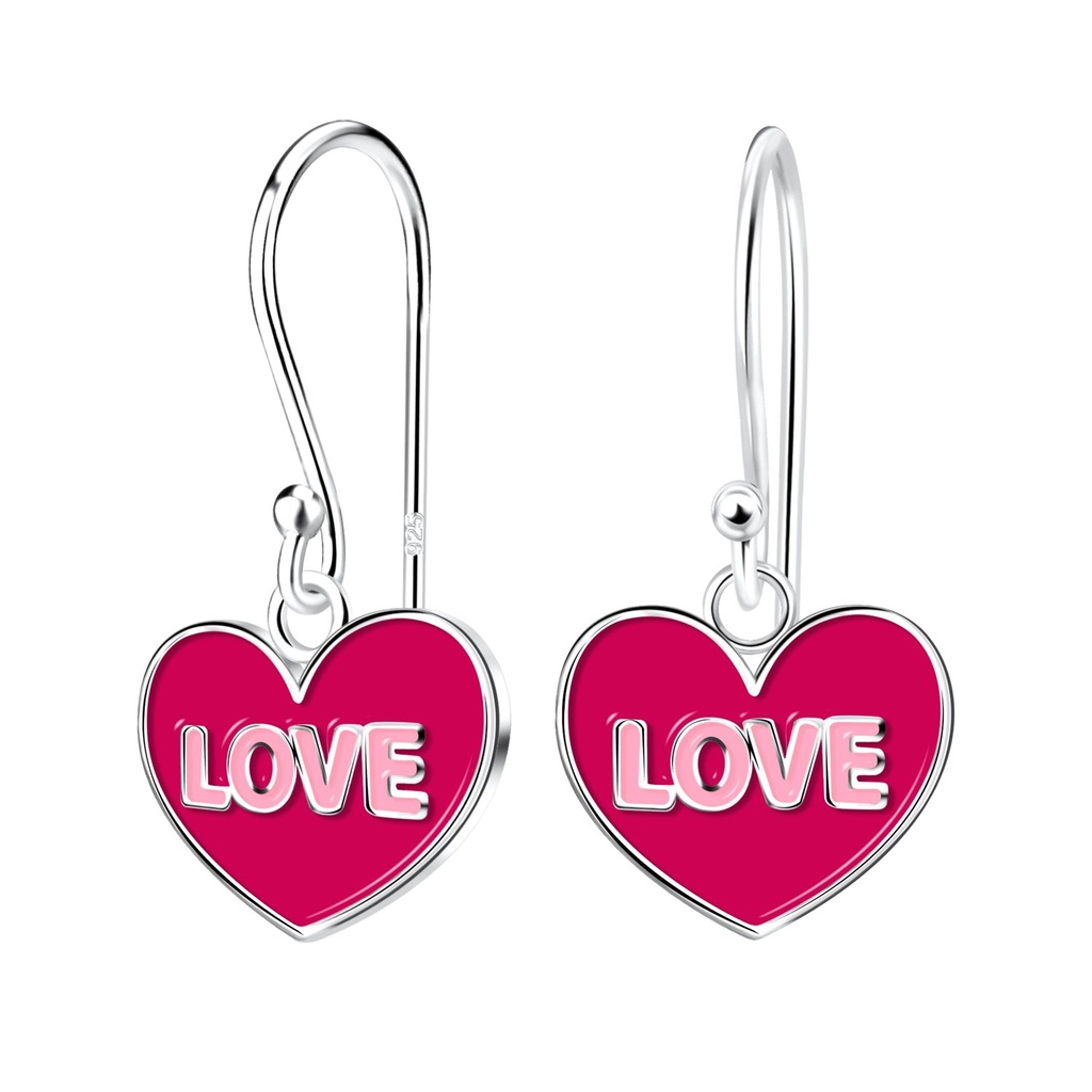 [10023268] Silver Love Heart Earrings