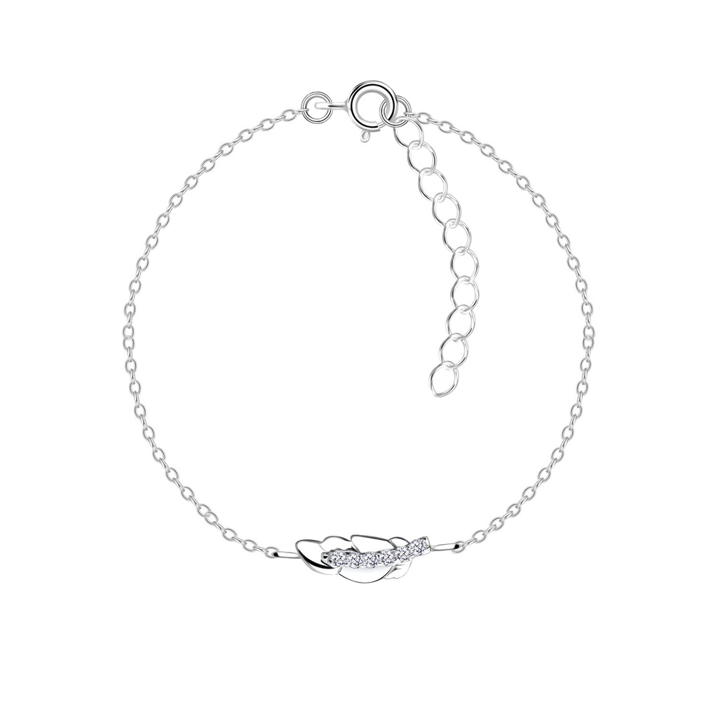 Bracelet plume en argent