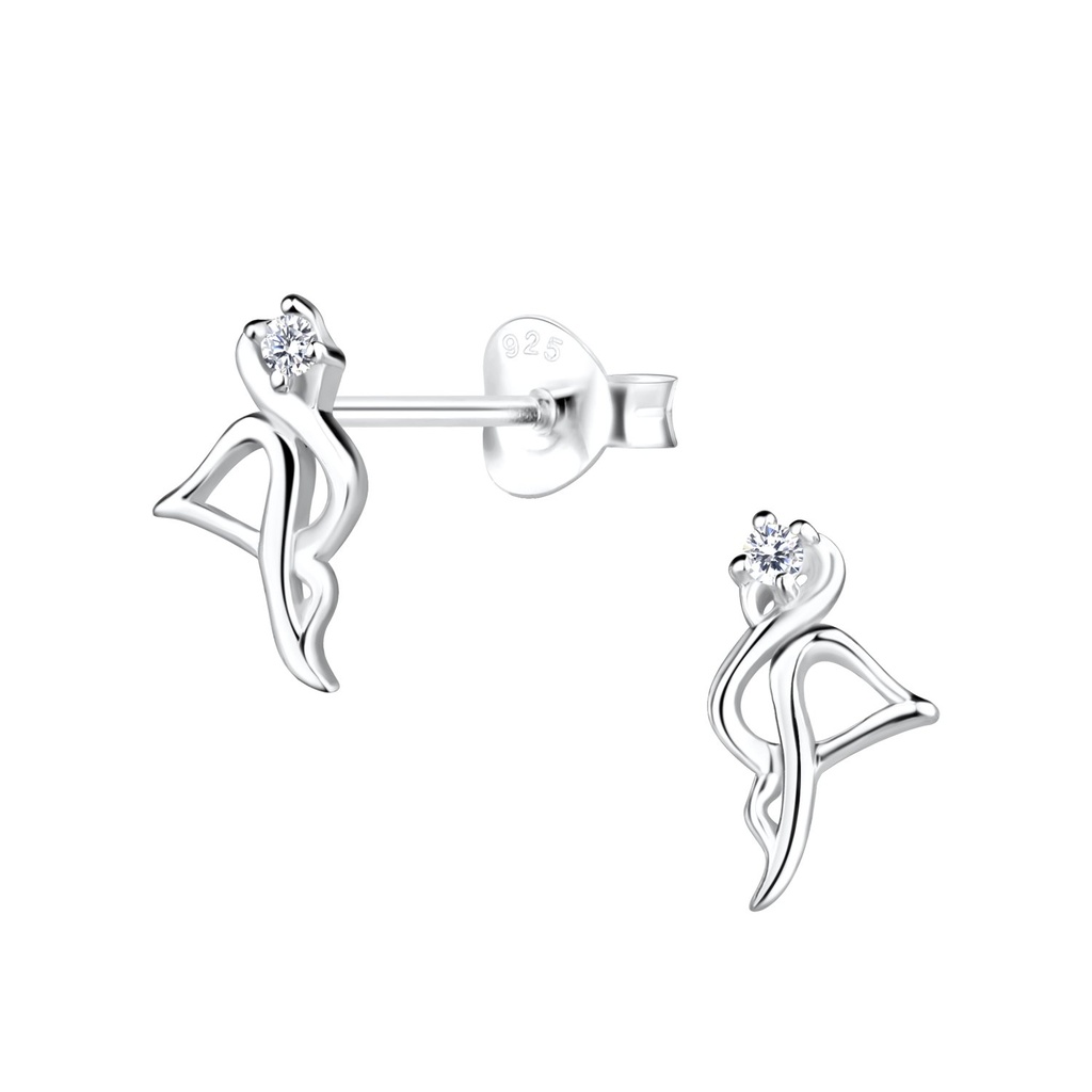 Silver Flamingo Stud Earring