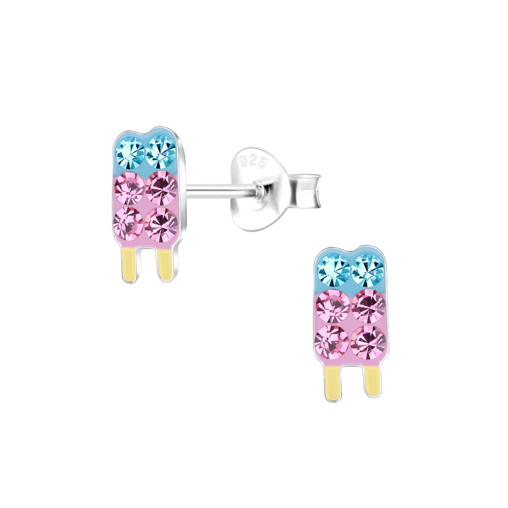 Puces d'oreilles glace en argent