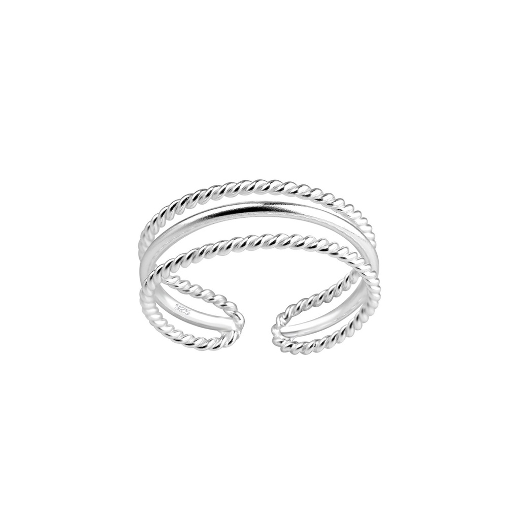 Bague d'orteil torsadée en argent