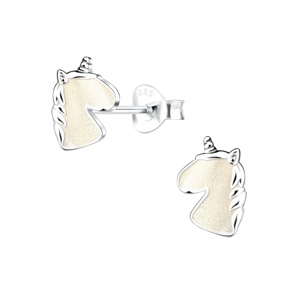[10021932] Silver Unicorn Stud Earrings