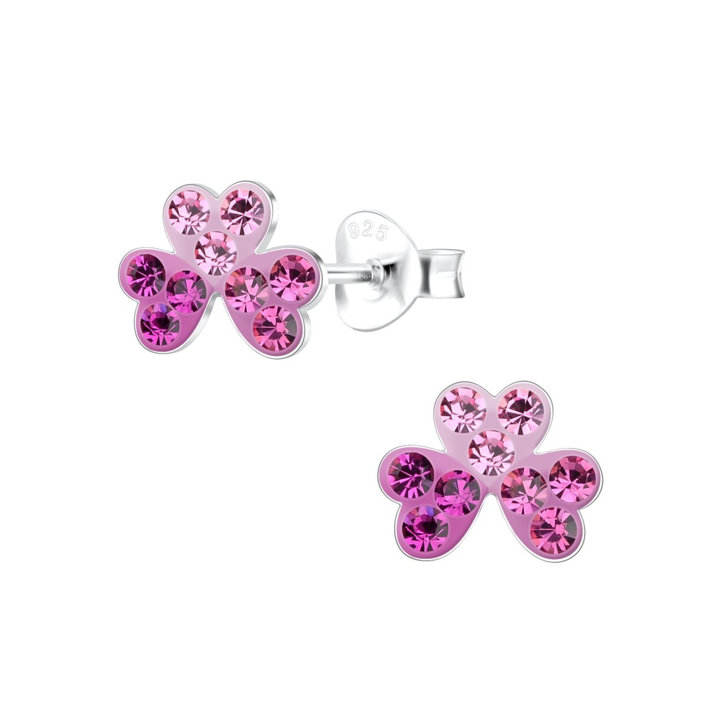 Puces d'oreilles cœur triple en argent