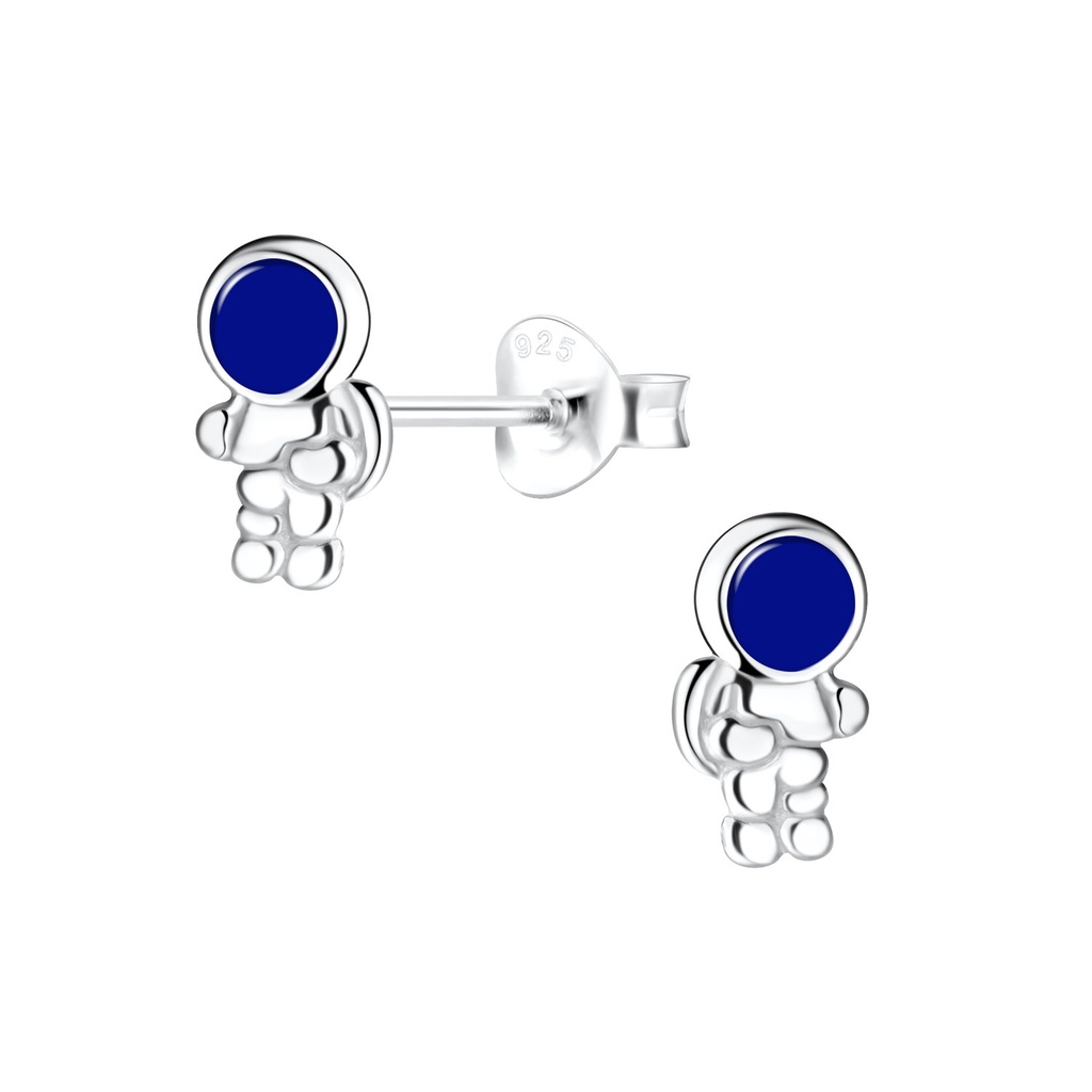 Silver Astronaut Stud Earrings