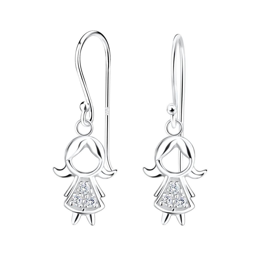 [10023055] Silver Girl Earrings