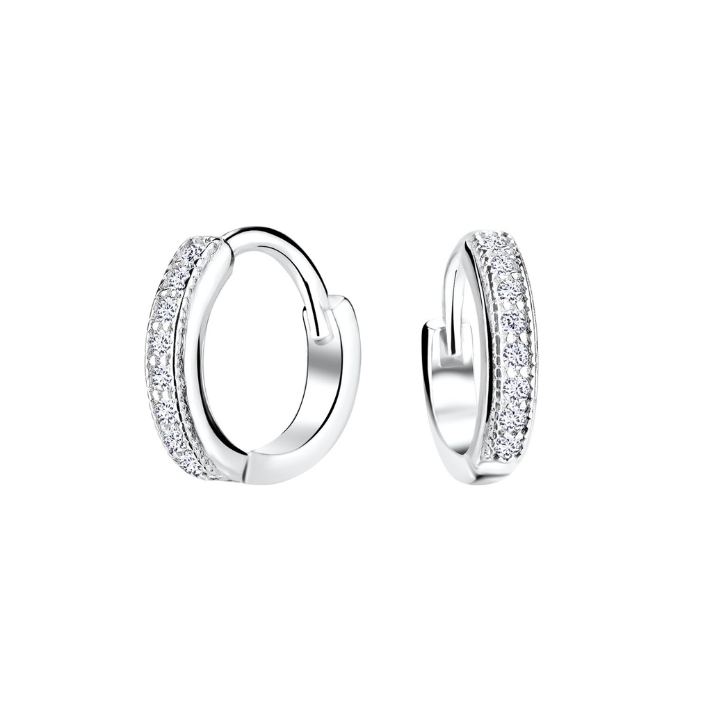 [10011642] 12mm Silver Huggie Earrings