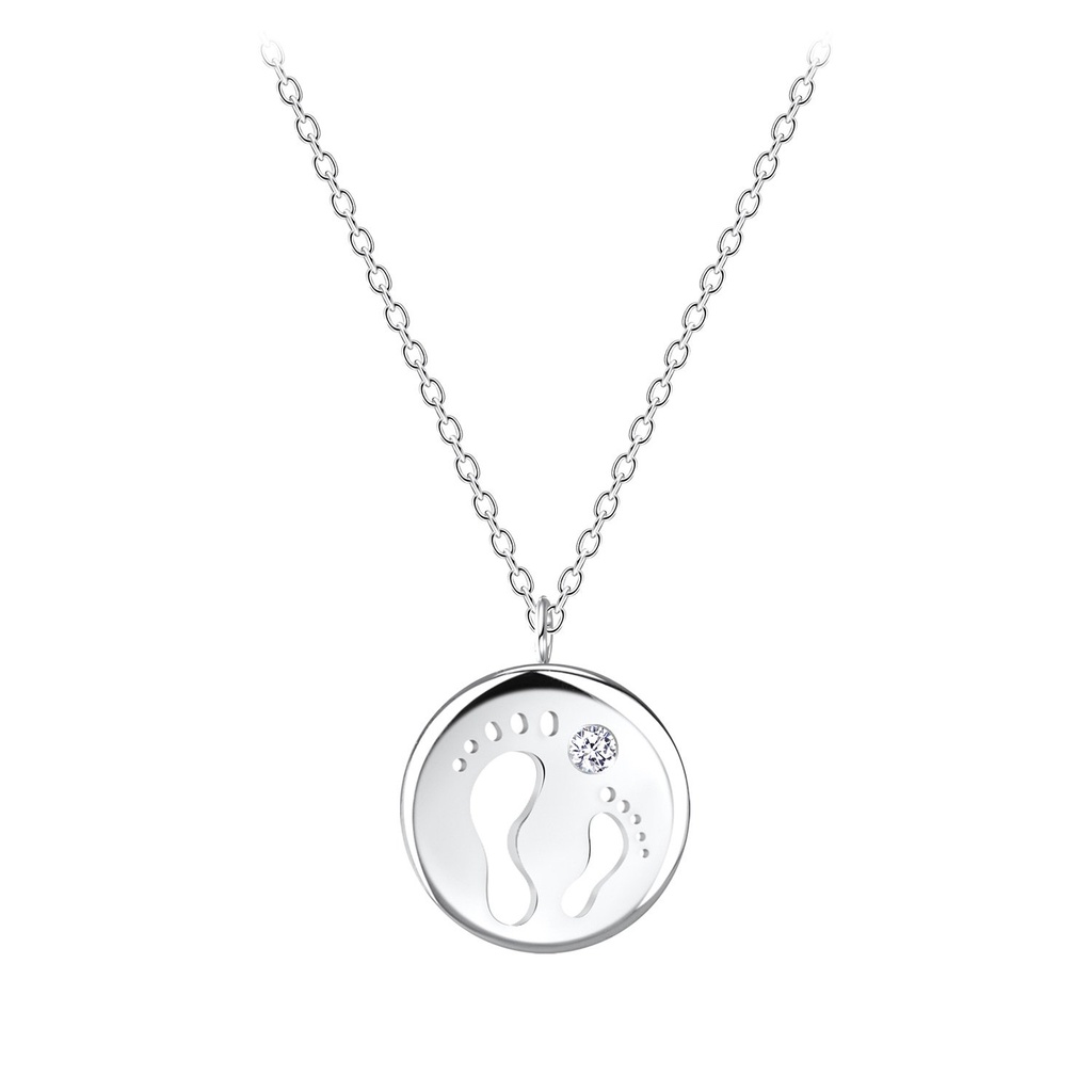 Silver Foot Print Necklace