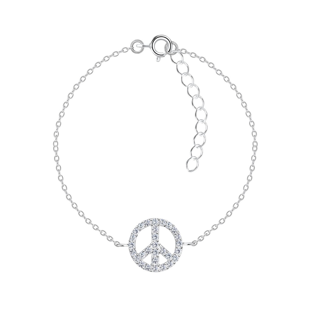 Bracelet signe de paix en argent