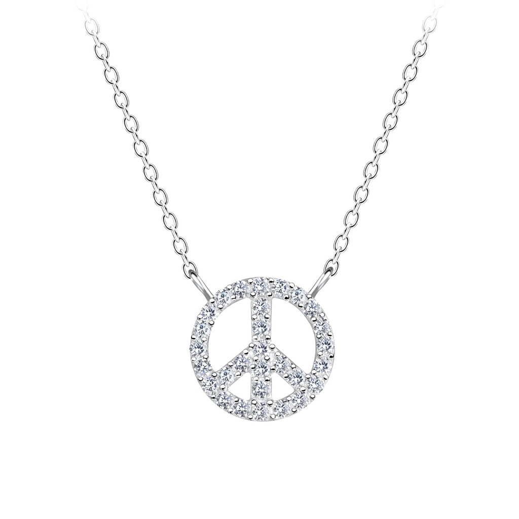 [10023128] Collier signe de paix en argent