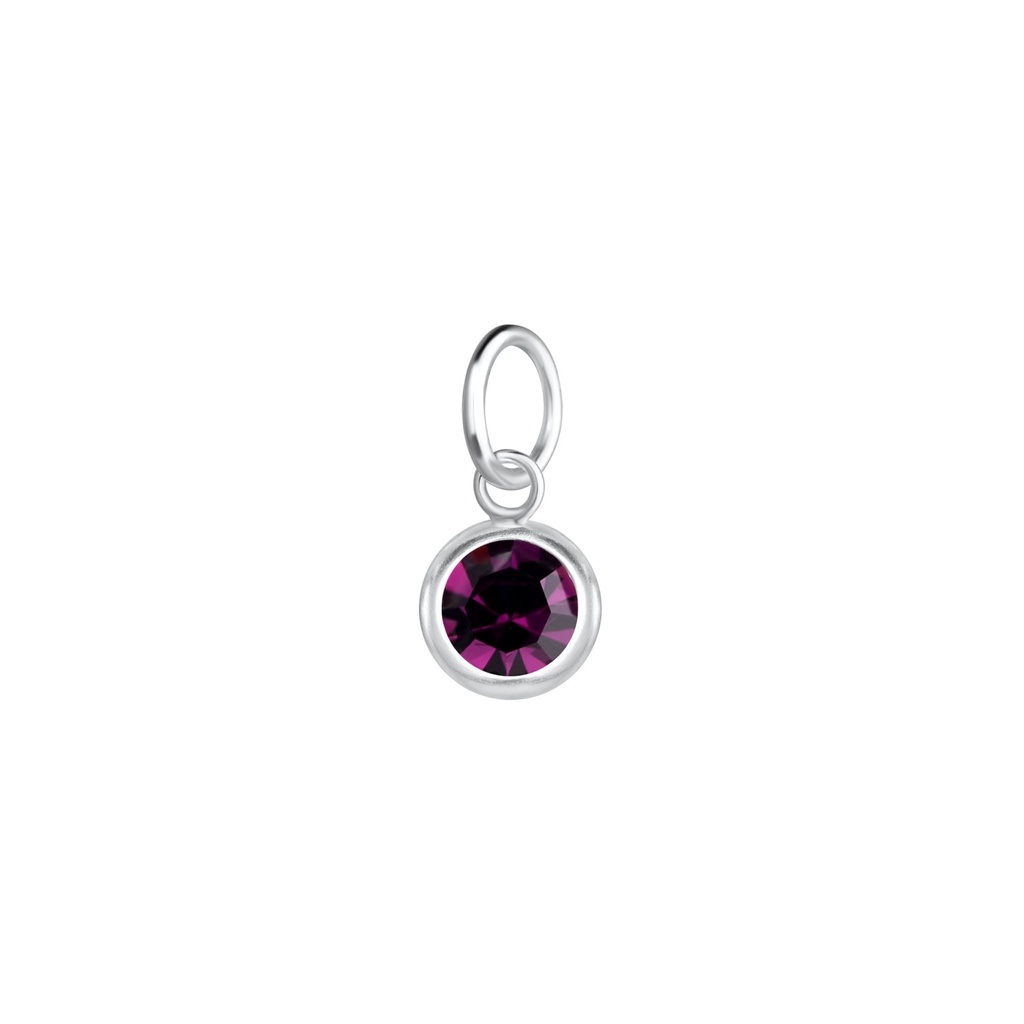 5mm Round Crystal Silver Pendant